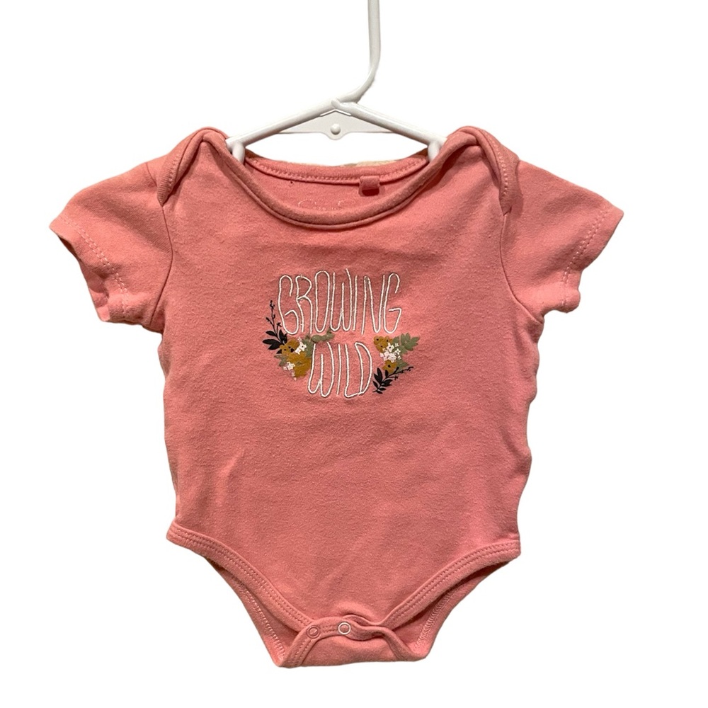 💠  **2 for $20** Jessica Simpson Growing Wild pink onesie. Size 3-6 months